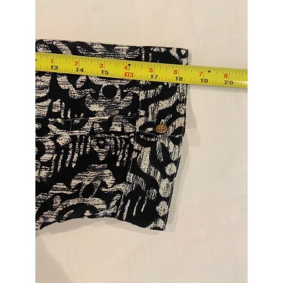CROFT & BARROW 2X black/white print 3/4 Sleeve Button Blouse. - Picture 5 of 6